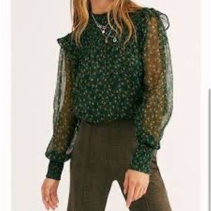 Free People Roma Top in Forest Green
